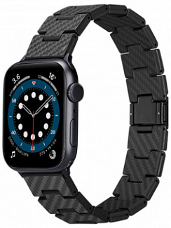 Браслет карбоновый Pitaka Retro для Apple Watch, 42/44/45мм (Черный)