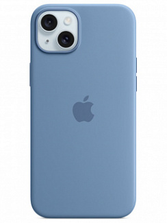 Чехол для iPhone 15 Plus Silicone Case Soft Touch (Голубой)