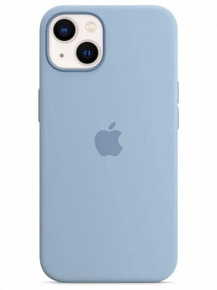 Клип-кейс для Apple iPhone 13 Silicone Case Soft Touch (Голубой)