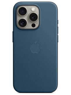 Клип-кейс для iPhone 15 Pro Apple FineWoven Case MagSafe (Синий)