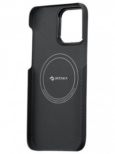 Чехол для iPhone 14 Pro Pitaka MagEZ Case 3 узкое плетение Черный