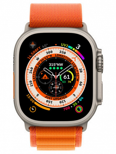 Ремешок для Apple Watch 42/44/45/49 Gurdini Alpine Loop (Оранжевый)