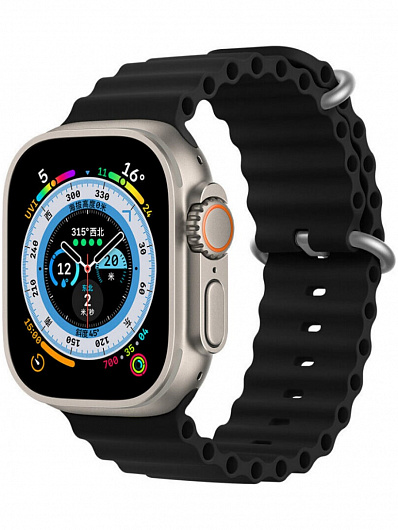 Ремешок для Apple Watch 38/40/41 Gurdini Ocean band Черный