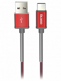 Кабель USB - Type-C HD OLMIO 1.2м, 2.1A Красный