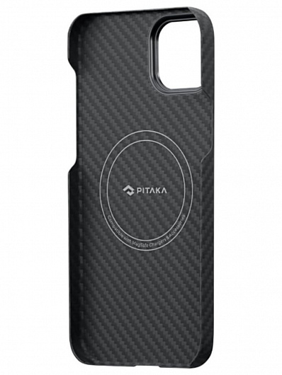 Чехол для iPhone 14 Pitaka MagEZ Case 3 узкое плетение  (Черный)