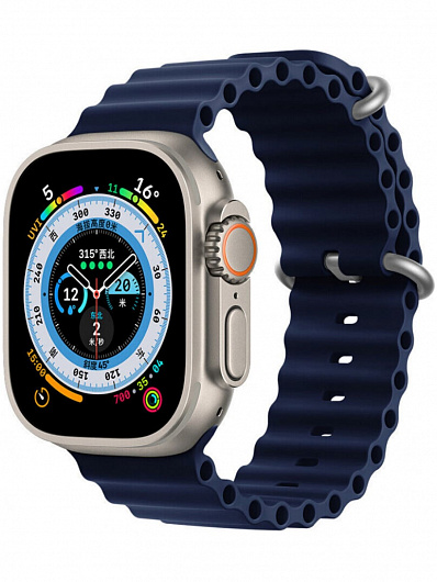 Ремешок для Apple Watch 42/44/45/49 Gurdini Ocean band Синий