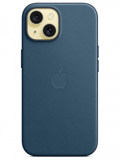 Клип-кейс для iPhone 15 Apple FineWoven Case MagSafe (Синий)