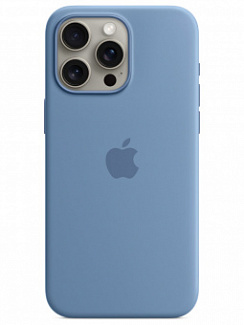 Чехол для iPhone 15 Pro Max Silicone Case Soft Touch Голубой