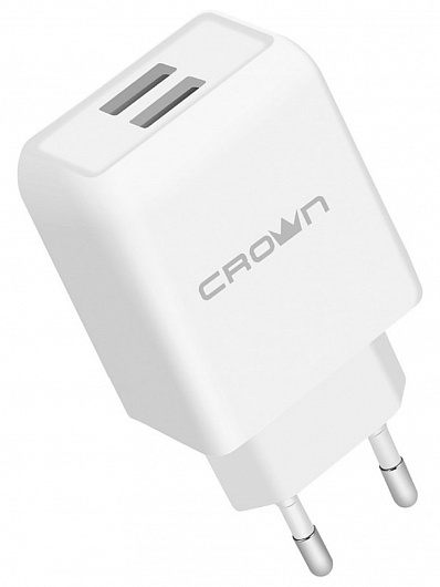 Сетевое зарядное устройство CrownMicro 3002 2 USB 2,4А Белый