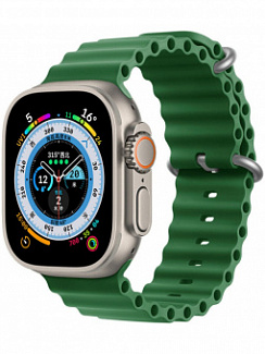 Ремешок для Apple Watch 42/44/45/49 Gurdini Ocean band Зеленый