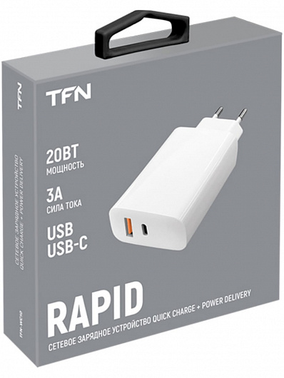 Сетевое зарядное устройство TFN USB/USB-C PD 20W Белый