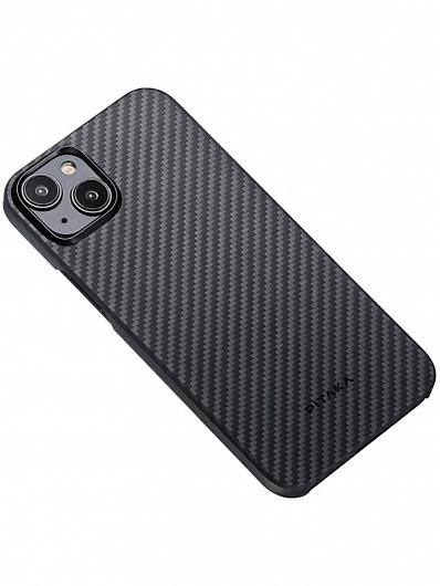 Клип-кейс для iPhone 15 Plus Pitaka MagEZ Case 4 узкое плетение (Черный)